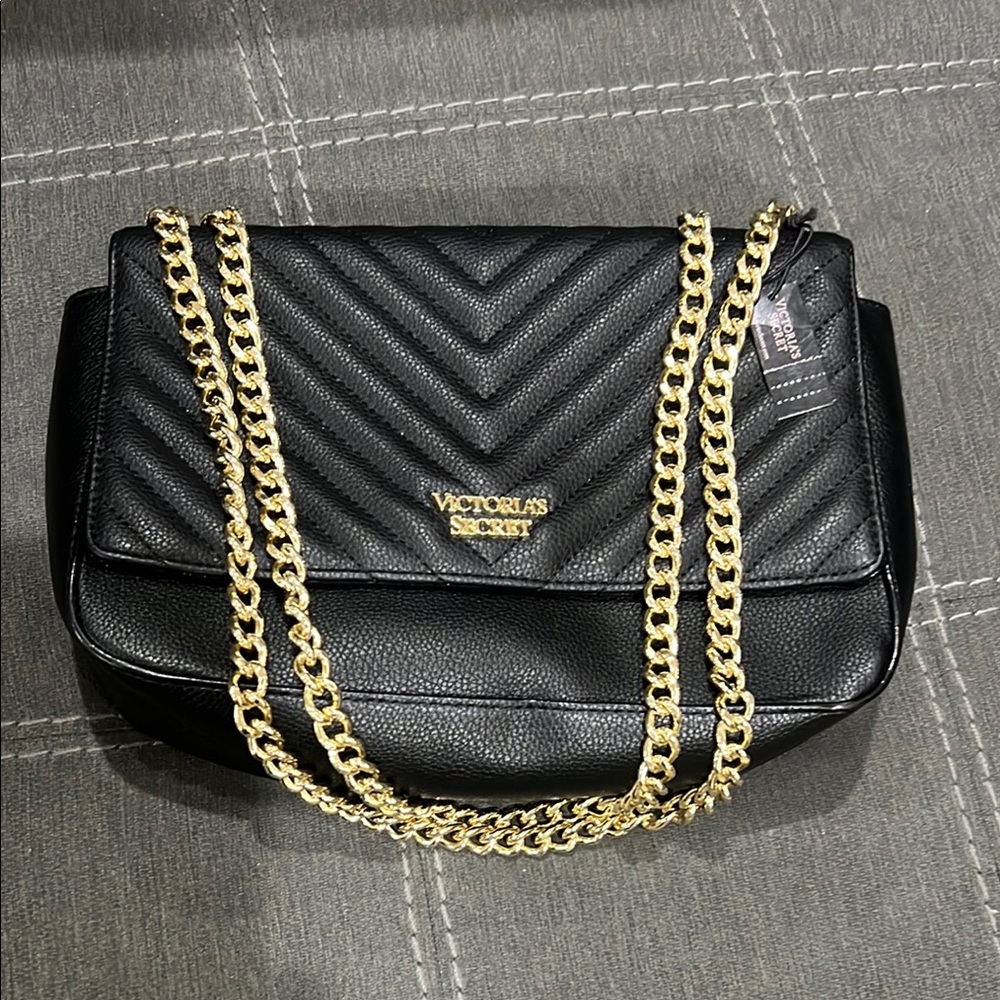 Victoria's Secret Black Quilted Chain Bag